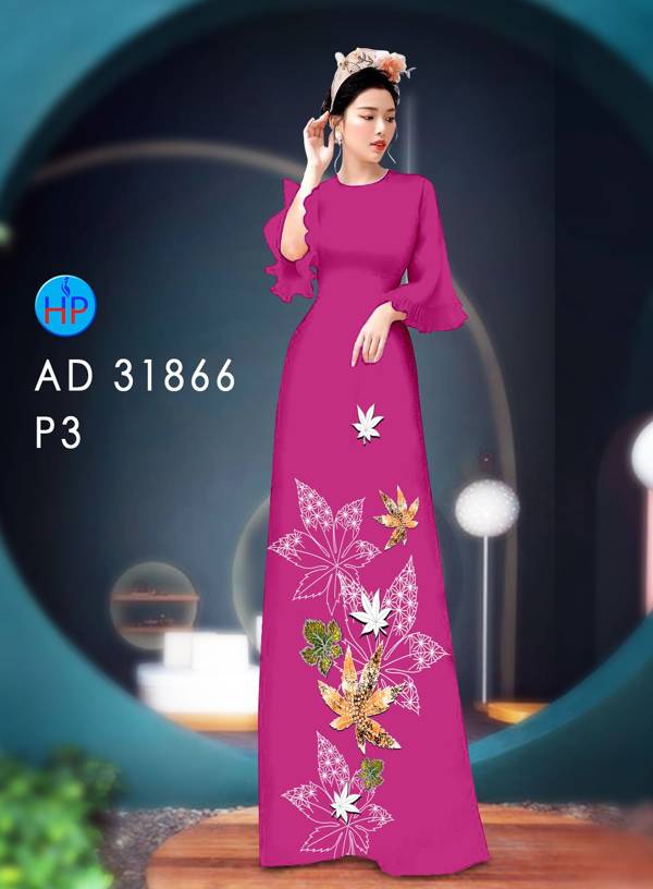 Vải Áo Dài Hoa In 3D AD 31866 6
